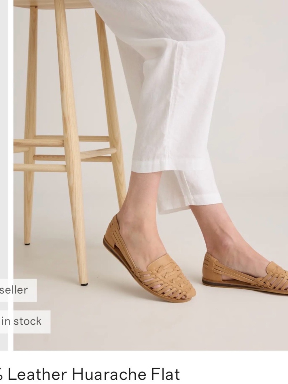 Quince Tan Woven Leather Flats - Women's Casual Slip-Ons - women’s size 7 - Picture 8 of 8